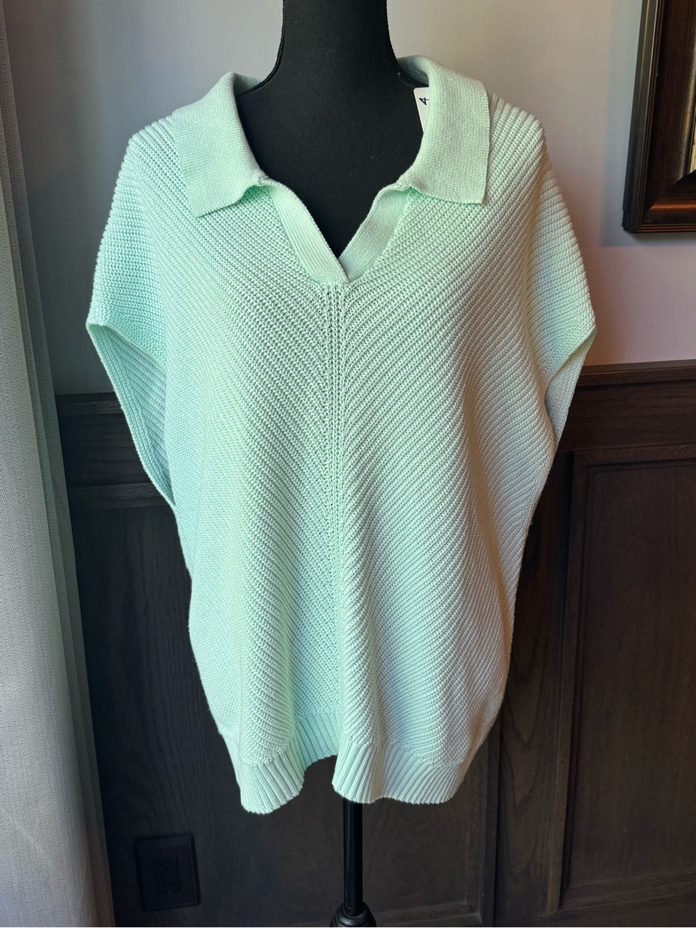Weatherproof Mint Green V-Neck Knit Sweater xxl